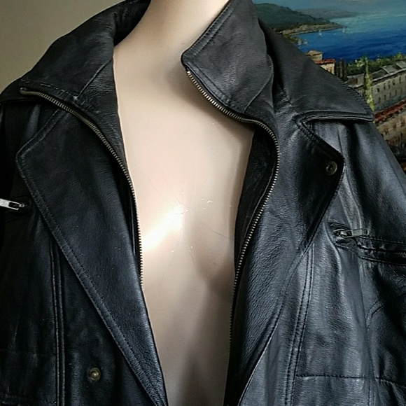 MEN'S SCORPIO USA DOUBLE COLLAR LEATHER JACKET - Picture 2 of 8